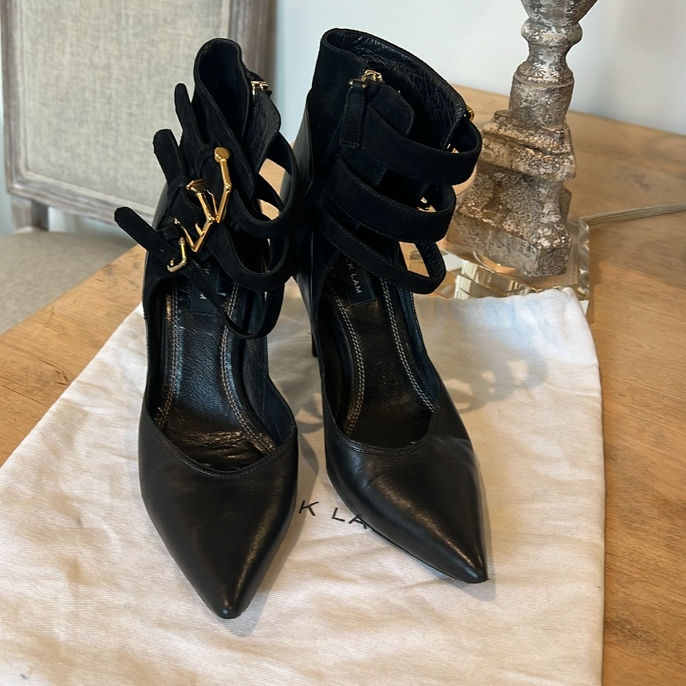 Derek Lam black leather heels size 7 1/2